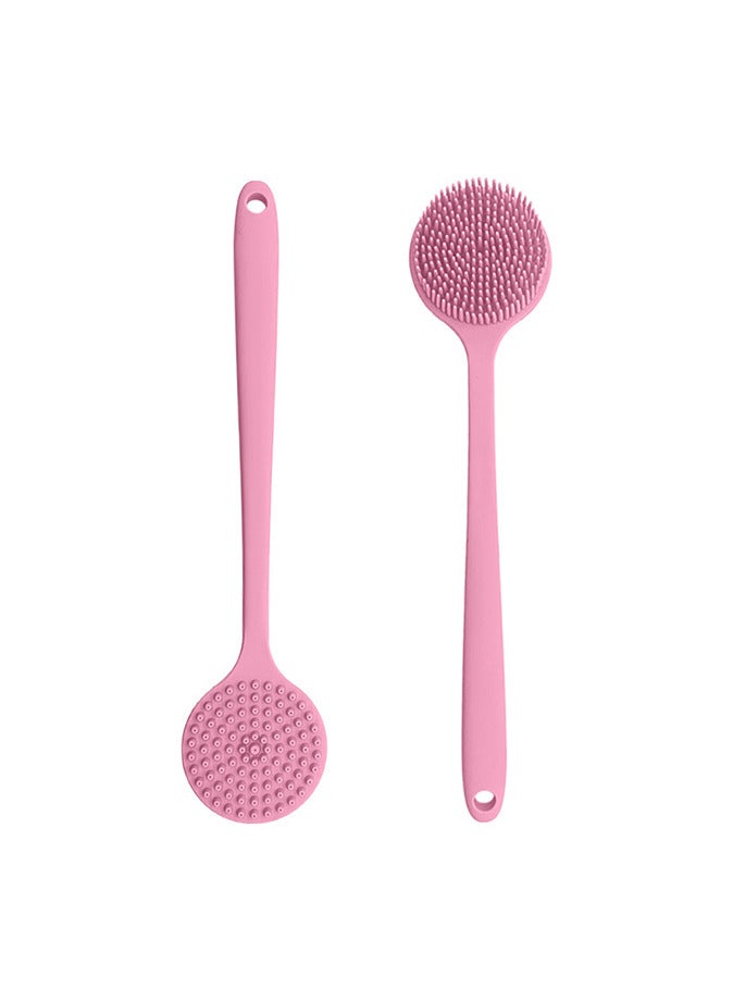 أداة تنظيف الظهر من السيليكون بشعيرات ناعمة لتنظيف الظهر باللون الوردي - Image 5