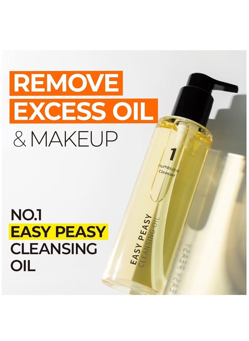 numbuzin - Nombuzzden Easy Peasy Cleansing Oil, Facial Cleanser to Remove Makeup, Unclogs Pores, Non-Heavy Ingredients, Naturally Derived, Korean Facial Care, 6.7 Fluid Ounce - Image 1