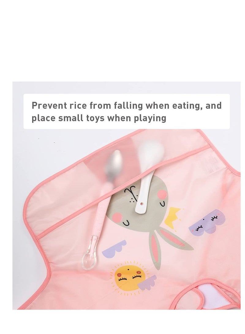 SOLARAE 3-Pack Long Sleeve Baby Bibs, Unisex Waterproof Feeding Smock Apron Set for Infants and Toddlers Aged 6-24 Months - Image 3