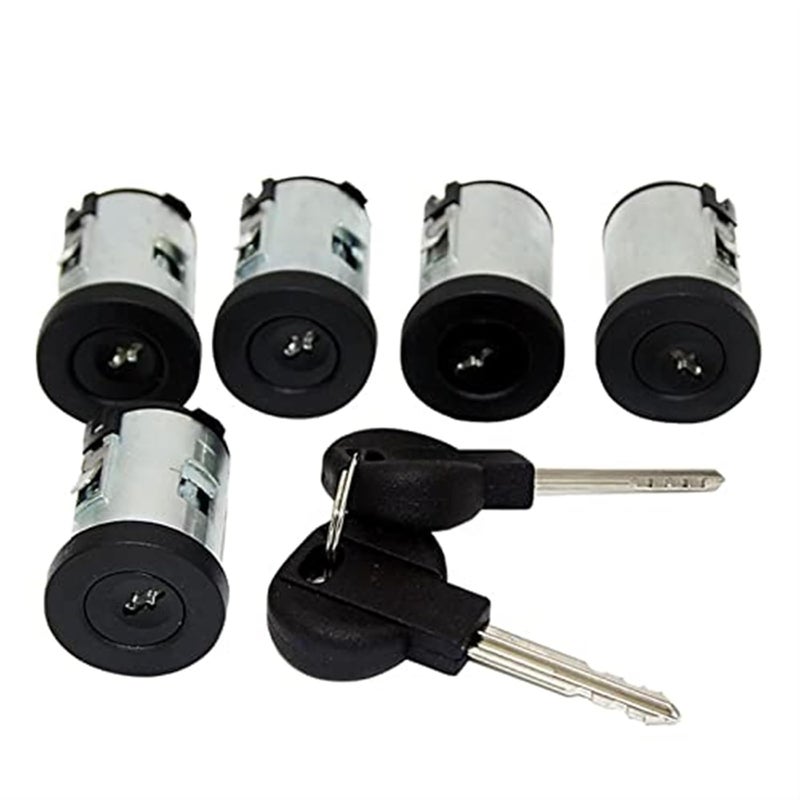 QASULER Door Lock Barrel Set 5PCS for Fiat and Citroen - Image 1