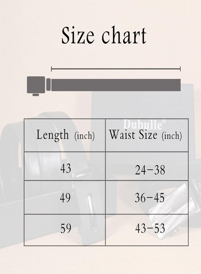 Dubulle Designer Mens Belts, Sliding Automatic Buckle Ratchet Dress Belt TOP Genuine Leather Strap Gifts, Green Gold, waist size 24'' to 38'', belt 43''(110cm) - Image 5