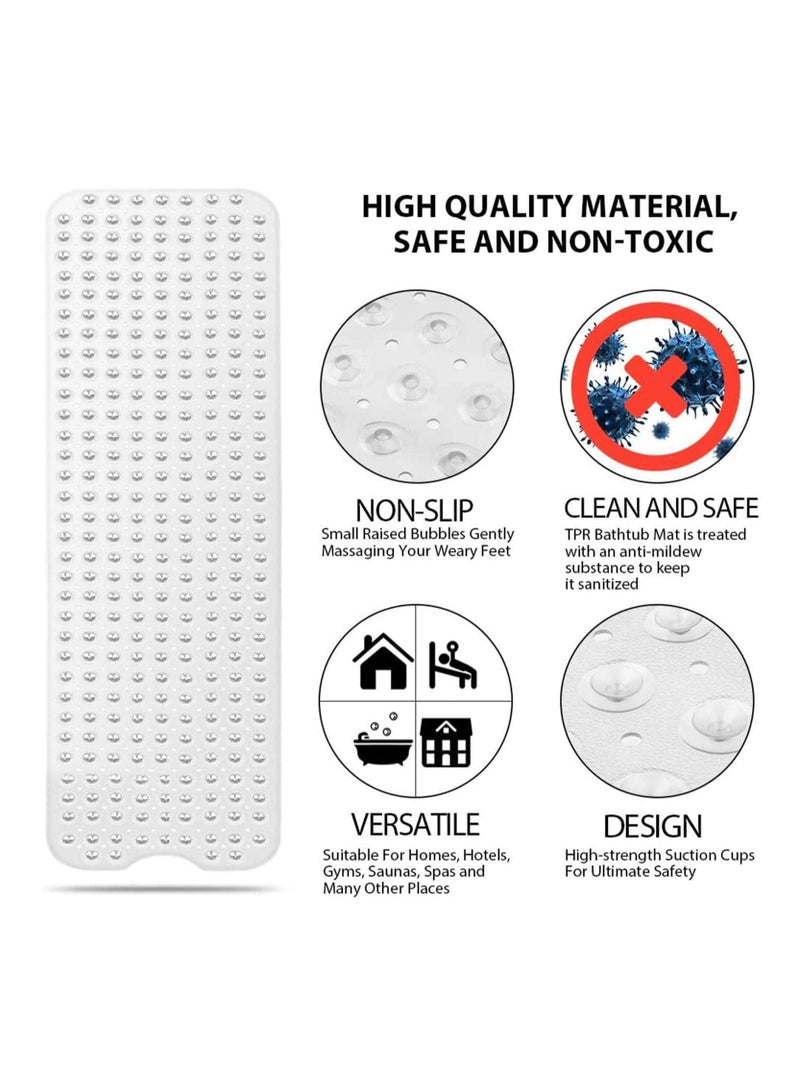 Extra Long Non-slip TPR Rubber Bath Mat (100x40cm) - Image 3