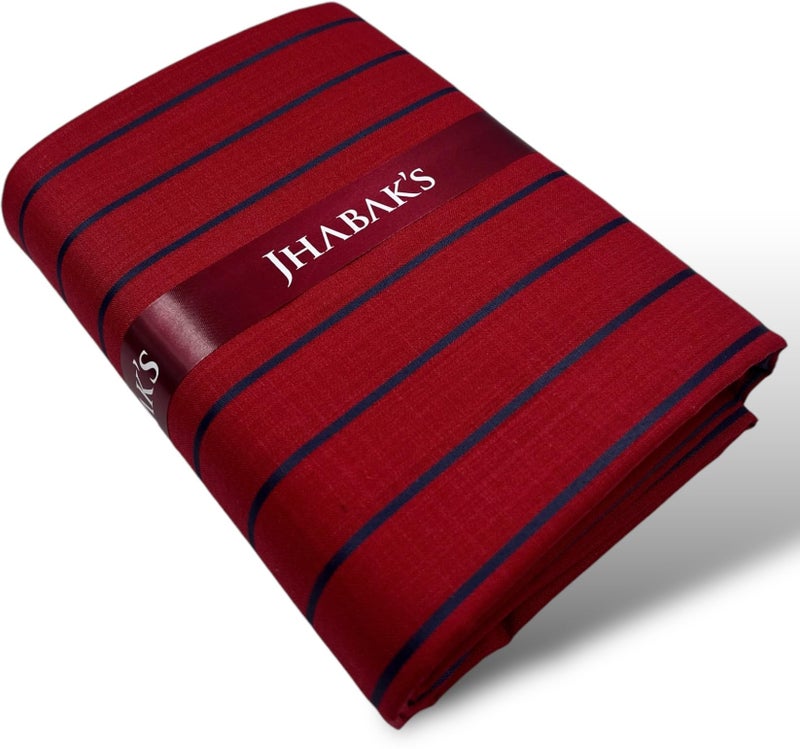 JHABAK'S Unstitched Premium Strip Cotton Blend Shirt & Trouser Fabric - 2.35 M Shirt Cloth - 1.30 M Pant Piece (W17) - Image 4