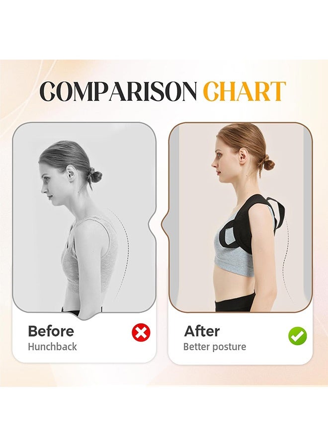 SOUTH MOON Back Posture Corrector, Open Shoulder Assist Straps, Adjustable Back Brace for Women and Men Pain Relief(Black) - Image 2