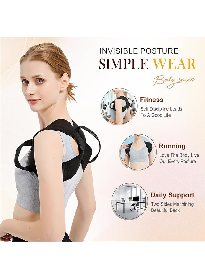 SOUTH MOON Back Posture Corrector, Open Shoulder Assist Straps, Adjustable Back Brace for Women and Men Pain Relief(Black) - Image 3