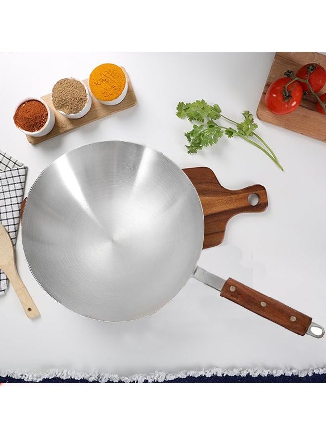 Royal Cuisine - Royal Cuisine Metal Finish Cooking Wok No. 11 – 28 cm Cooking Wok with Solid Wooden Handle, Durable Construction, 11 cm Depth, Shiny Metal Finish, Easy to Clean, Ideal for Authentic Asian Cuisine - Image 1