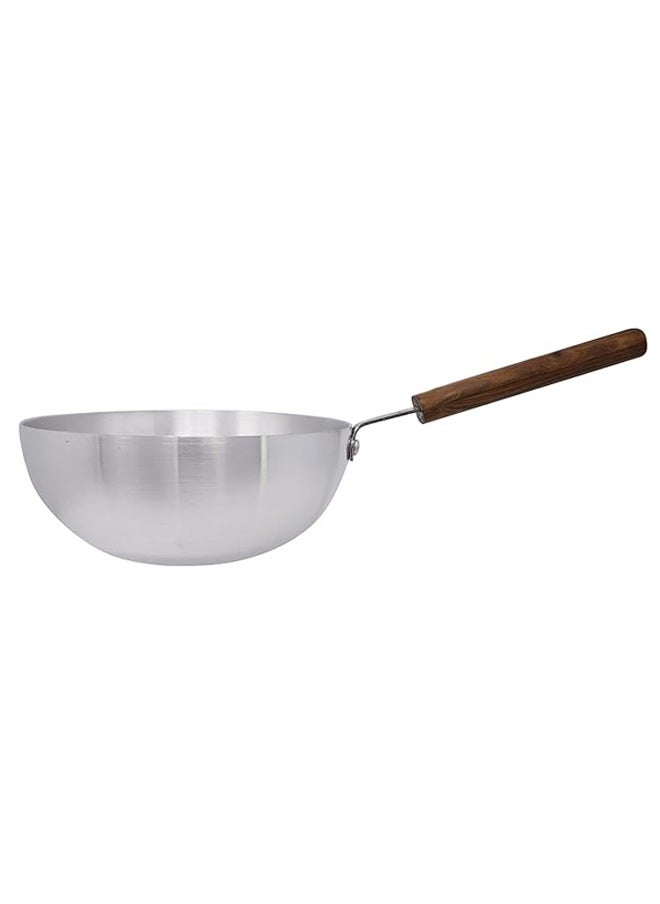 Royal Cuisine - Royal Cuisine Metal Finish Cooking Wok No. 11 – 28 cm Cooking Wok with Solid Wooden Handle, Durable Construction, 11 cm Depth, Shiny Metal Finish, Easy to Clean, Ideal for Authentic Asian Cuisine - Image 1