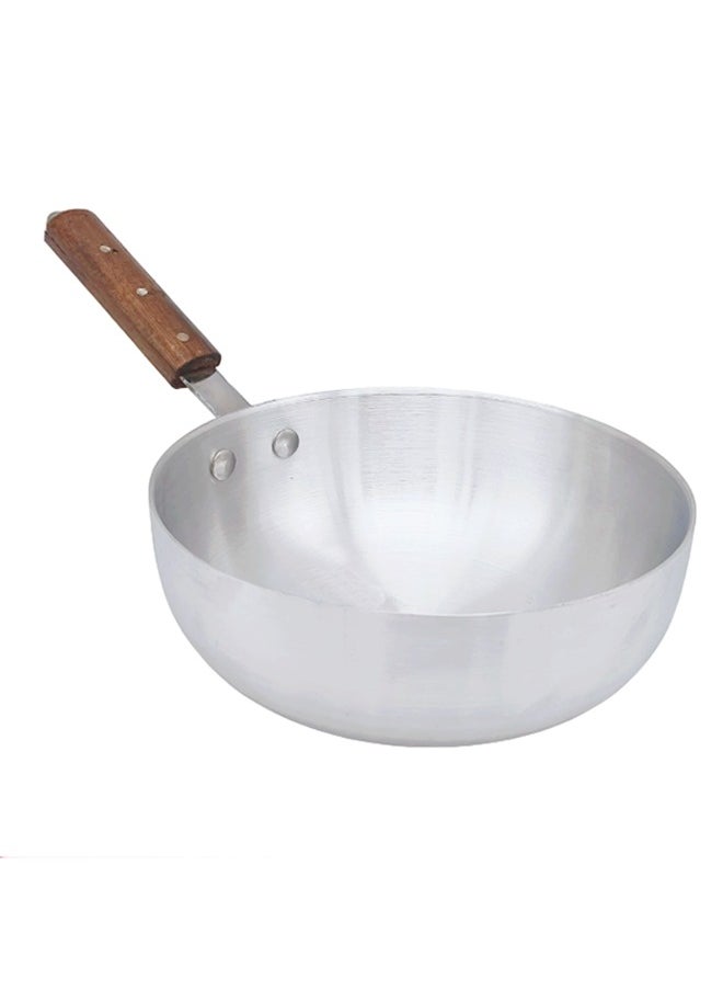 Royal Cuisine - Royal Cuisine Metal Finish Cooking Wok No. 11 – 28 cm Cooking Wok with Solid Wooden Handle, Durable Construction, 11 cm Depth, Shiny Metal Finish, Easy to Clean, Ideal for Authentic Asian Cuisine - Image 1