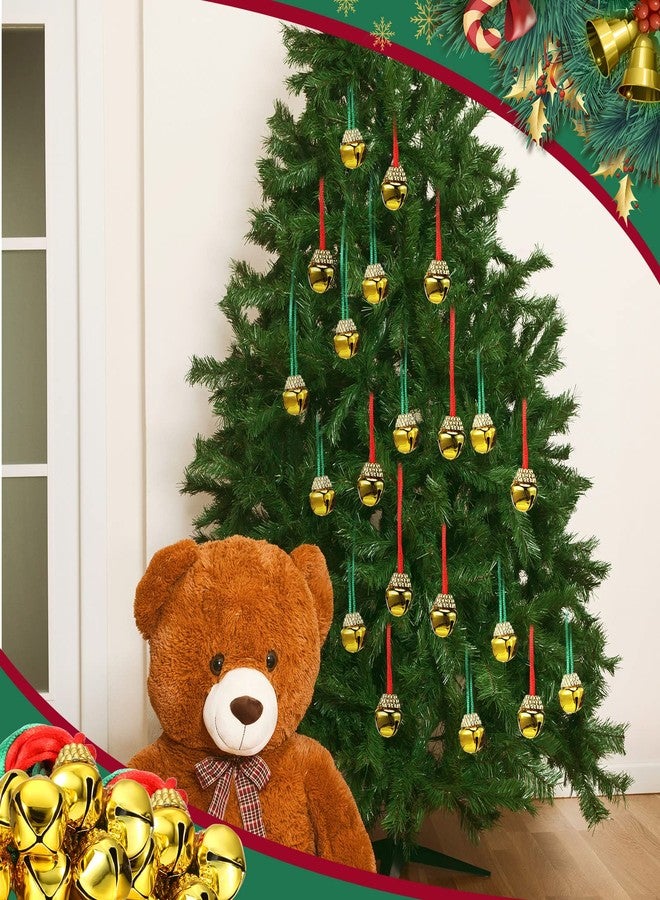 Gejoy 12 Pieces Christmas Bell Necklaces Large Gold Red Green Christmas Bell Necklaces for Craft Holiday Party Supplies (Cute Colors) - Image 3