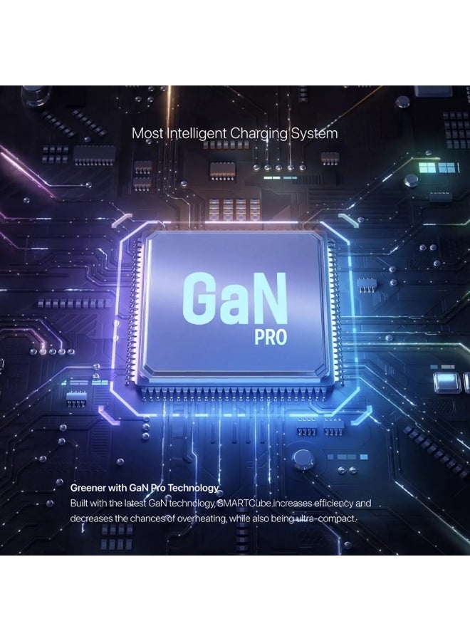 Microdia SMARTCube Nano GaN 65W Wall Charger USB-C, PD 3.0 Fast Charging Adapter with 3 Ports for iPhone, iPad, Samsung Galaxy, MacBook Air, Google Pixel  - Charcoal - Image 2