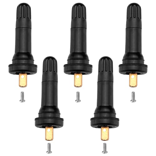 luxlead 5 PCS TPMS 20008 Tire Valve Stem Set, Rubber Snap-in Tubeless Tire Valve Stems Fit for 0.453 inch Rim Holes on Vehicle Tires - Image 1