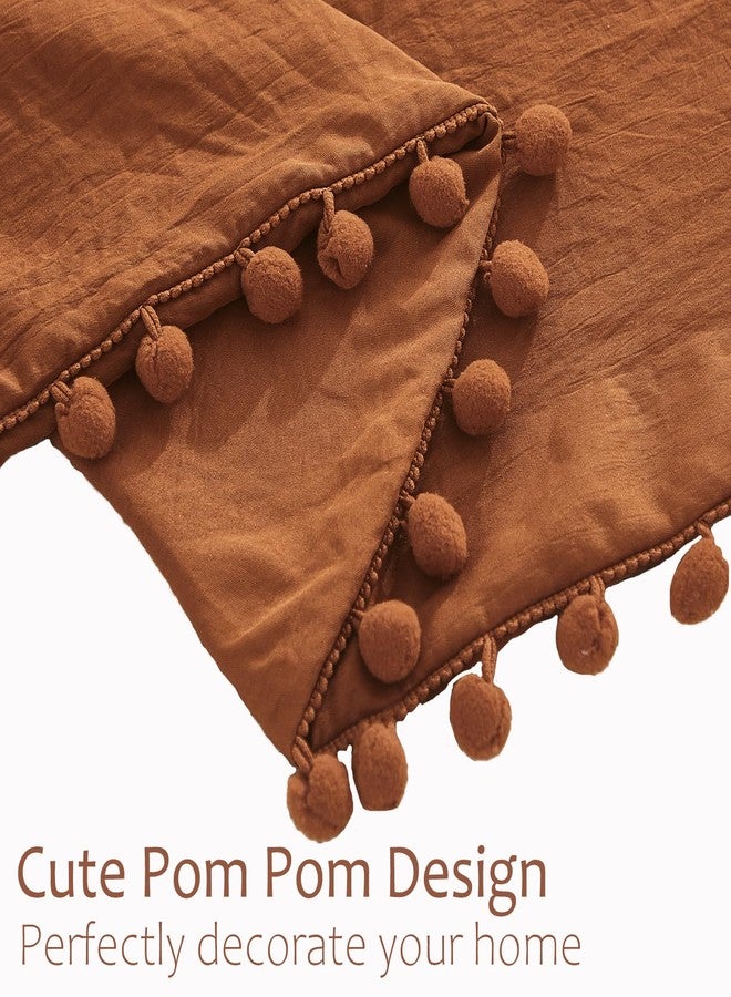 MOVE OVER Burnt Orange Body Pillow Cover 20x54 Body Pillow Case 100% Soft Washed Microfiber Boho Pillow Covers Set of 1 Vintage Pom Pom Fringe Design Bohemian Long Pillow Cover - Image 5