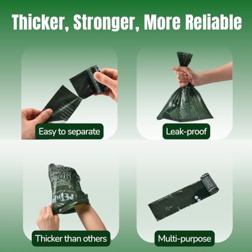 Pet N Pet 180 Counts Dog Poop Bags Rolls, 92% Plant Based Poop Bags for Dogs, Leak Proof Thick Doggie Poo Bag, Unscented Cat & Dog Waste Bag - Image 5