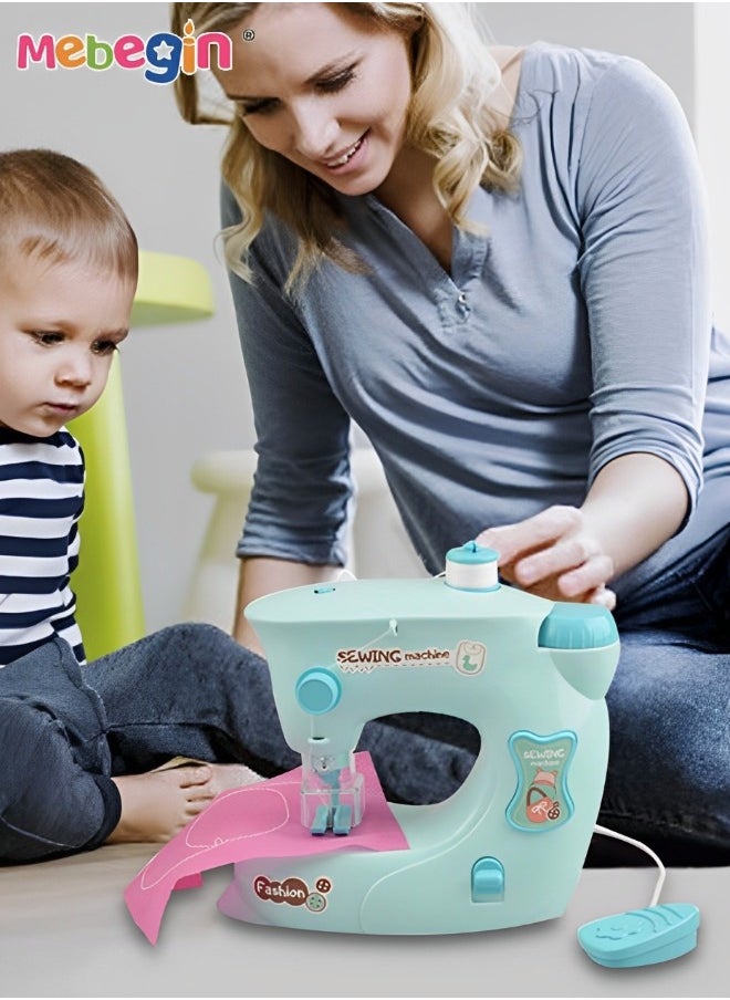 MEBEGIN Mini Sewing Machine Toy, Portable Electric Sewing Machine with Lights and Handle, Multifunctional Sewing Machine, Creative Housework Toys, Ideal Gift for Kids Aged 3+, 16*8*15cm  - Image 5