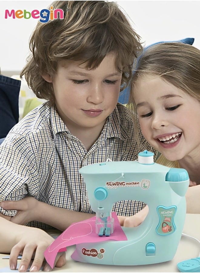 MEBEGIN Mini Sewing Machine Toy, Portable Electric Sewing Machine with Lights and Handle, Multifunctional Sewing Machine, Creative Housework Toys, Ideal Gift for Kids Aged 3+, 16*8*15cm  - Image 4