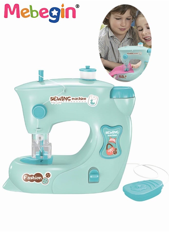 MEBEGIN Mini Sewing Machine Toy, Portable Electric Sewing Machine with Lights and Handle, Multifunctional Sewing Machine, Creative Housework Toys, Ideal Gift for Kids Aged 3+, 16*8*15cm  - Image 2