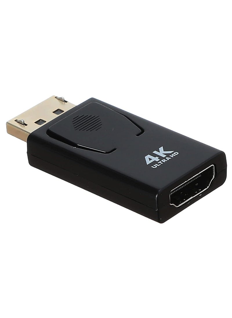 ماركة غير محددة محول منفذ عرض الى HDMI 4K DP فولت 1.4 مطلي بالنيكل لسطح المكتب واللابتوب وجهاز العرض وتلفزيون HD ذكر انثى اسود  - Image 1