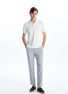 Slim Fit Linen Blended Men'S Trousers