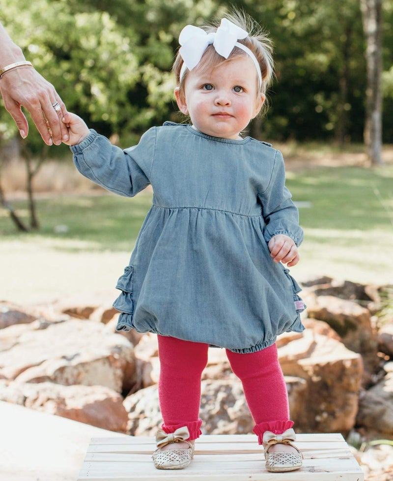 RuffleButts Girls White Bow Headband - One Size - Image 3