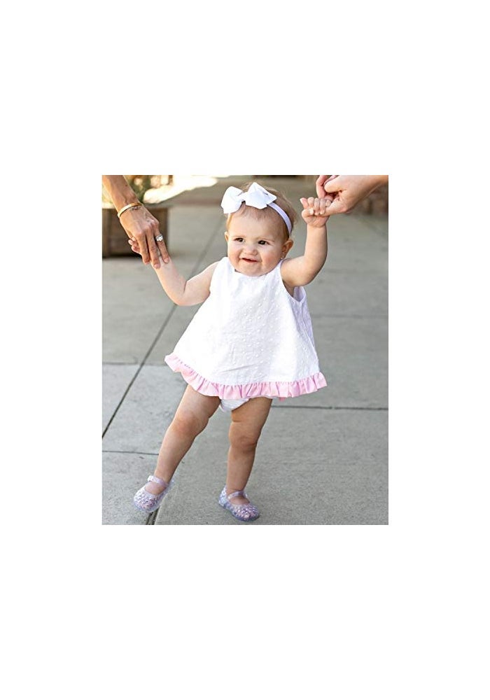 RuffleButts Girls White Bow Headband - One Size - Image 4