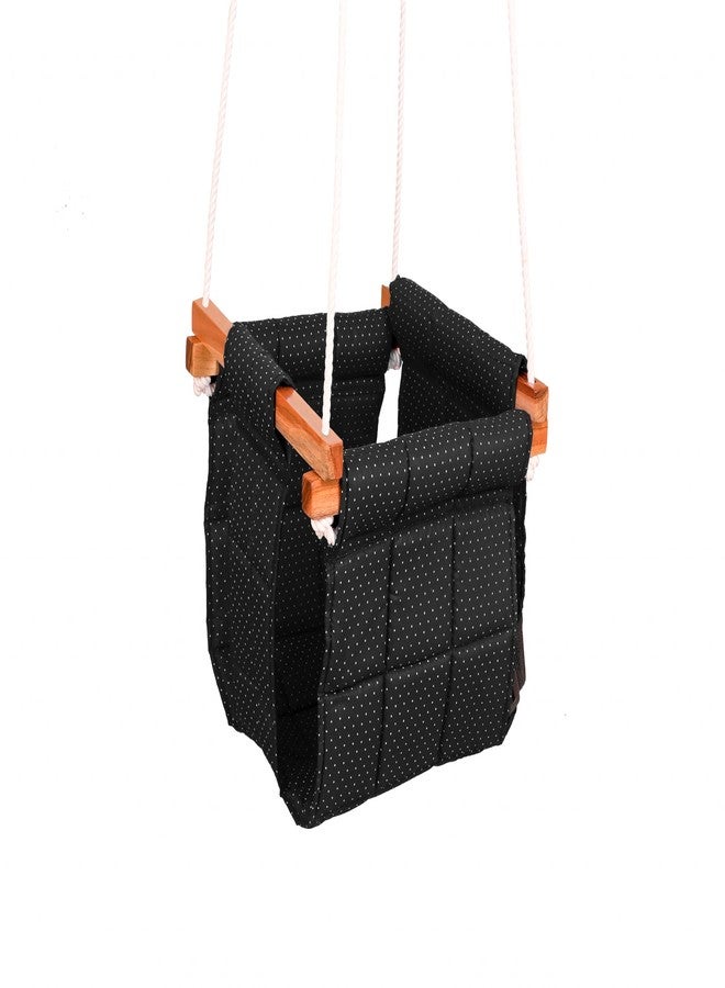 Ashish Cotton Swing For Kids Baby'S Children Folding And Washable Zula/Indoor Outdoor Baby Jhula, Swing For Baby And Toddler For 8 To 36 Months. Height 114" And Length 8.5" (Black) - 8.5 Cm - Image 2