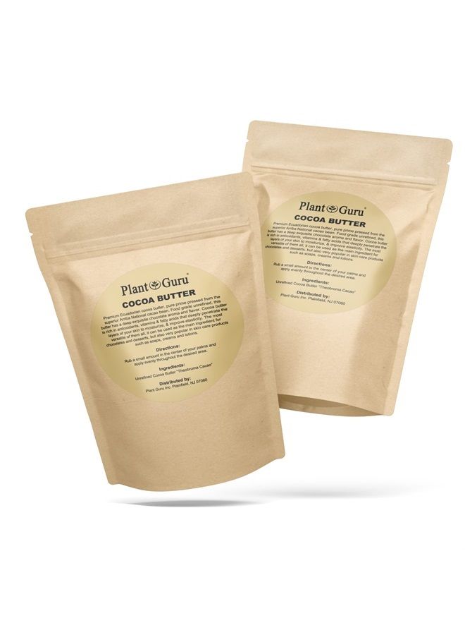 Plant Guru Raw Cocoa Butter 2 lbs. Bar - 100% Pure Natural Unrefined FOOD GRADE Arriba Nacional Cacao Bean, Great For Chocolate Making, Soap, Lip Balm and Moisturizer For DIY Body Butters - Image 2