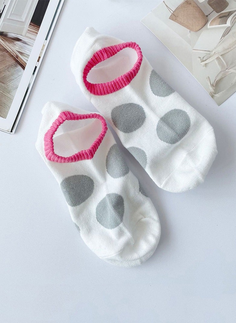 1 Pair Cute Polka dots Ankle Socks Simple Circles Casual Cotton Low Cut socks Fashion Knitted Crew Socks for Girl Women - Image 5