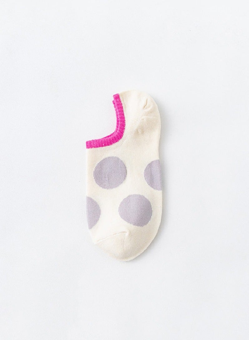 1 Pair Cute Polka dots Ankle Socks Simple Circles Casual Cotton Low Cut socks Fashion Knitted Crew Socks for Girl Women - Image 1