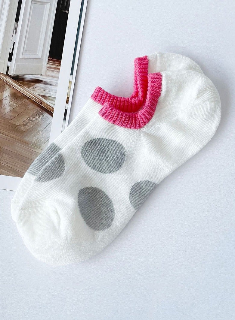 1 Pair Cute Polka dots Ankle Socks Simple Circles Casual Cotton Low Cut socks Fashion Knitted Crew Socks for Girl Women - Image 2