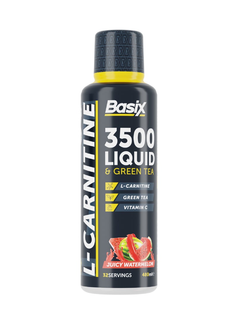 Basix 3500 Liquid and Green Tea 480ml Juicy Watermelon Flavor 64 Serving - Image 1
