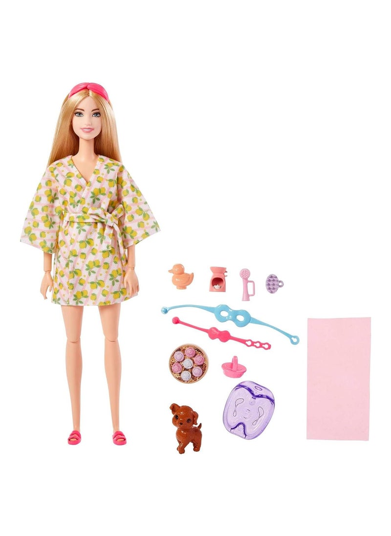Barbie - Barbie Wellness Self-care Spa Day Doll with Puppy - Image 1