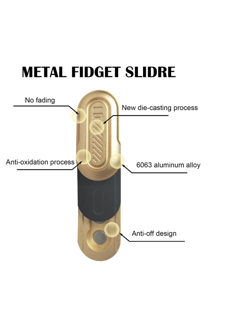 SYOSI Mini Adults Fidget Toy , Magnetic Metal Fidget Slider, Three Floors EDC Adult Toys ,Fidget Toys Adults for Stress and Anxiety Relief，CNC Processing Aluminum Alloy Metal Fidget Toy (Gold) - Image 1