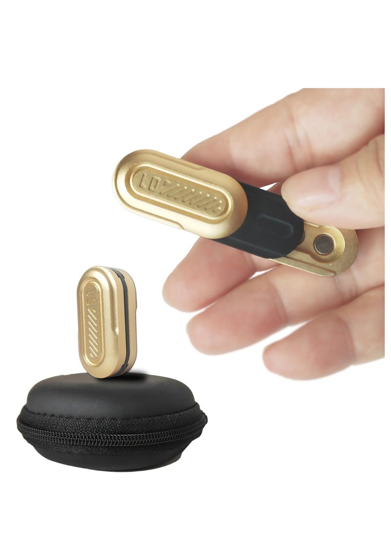 SYOSI Mini Adults Fidget Toy , Magnetic Metal Fidget Slider, Three Floors EDC Adult Toys ,Fidget Toys Adults for Stress and Anxiety Relief，CNC Processing Aluminum Alloy Metal Fidget Toy (Gold) - Image 2
