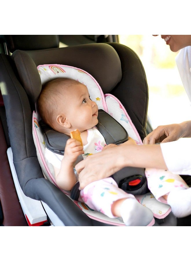Pea Pod Summer Infant Car Seat Insert, 2 in 1 Baby Car Seat Head Body Support for Newborn Upgrade Mesh Baby Car Seat Insert Stroller Cushion for Boys Girls, Extra Soft and Breathable, Unicorn - Image 2