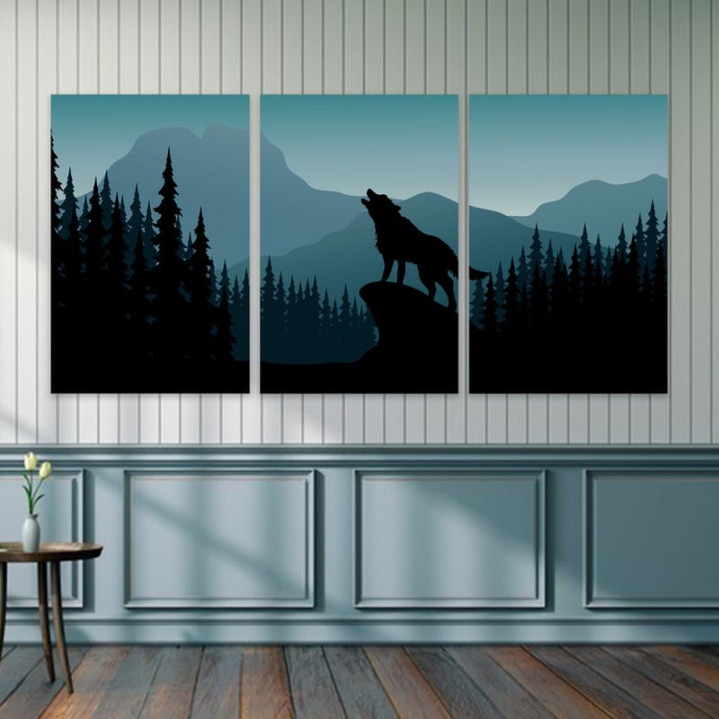 Marktna Three luxurious canvas prints with a modern design and a hollow frame, measuring (120×60), three pieces - Image 1