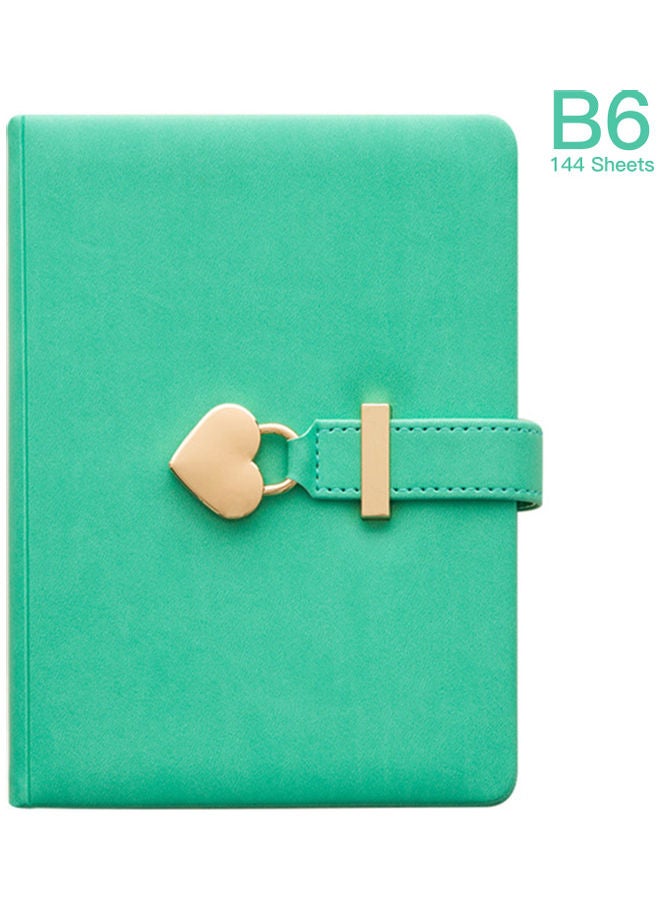 NIBEMINENT Heart Shaped Lock Diary Notebook Green/Gold - Image 2