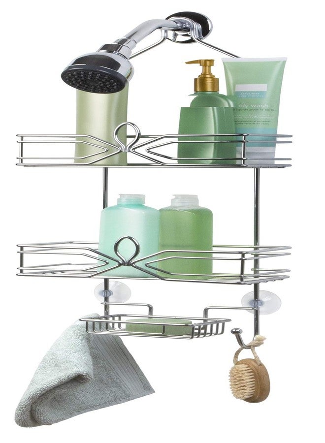 Richards Homewares Aria 3-Tier Shower and Bath Caddy with Soap Dish, 11 x 4.9 x 25.4-Inch, Chrome - Image 1
