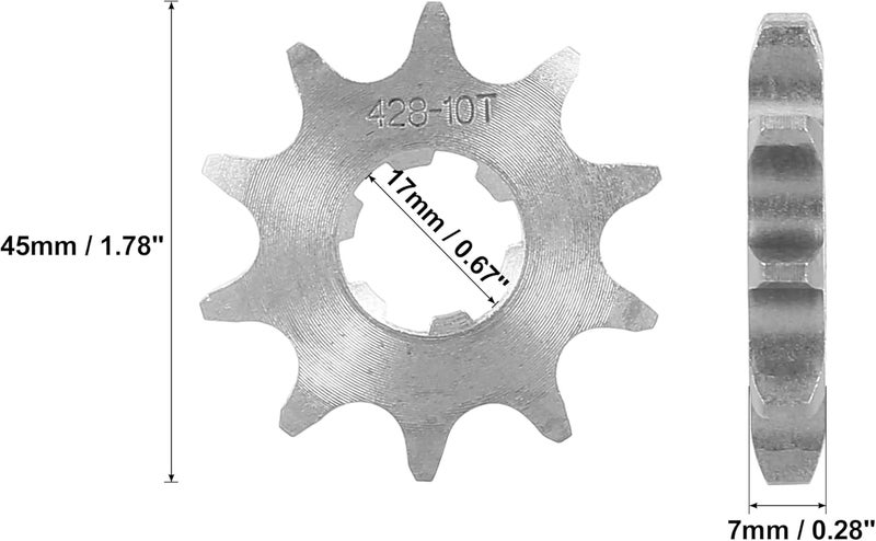 F FIERCE CYCLE 428 Chain 10T Motorcycle Sprocket - Image 2