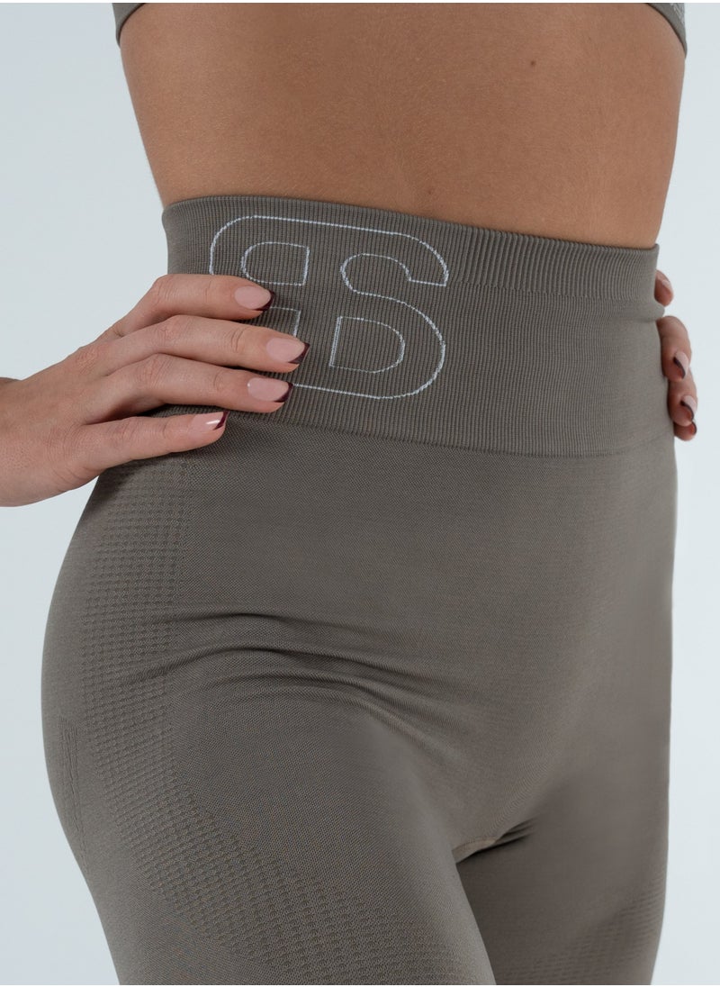 Bernessi - Turkiye Nylon Women High Waisted Biker Shorts Sport Legging Shorts Workout Cycling Athletic Running Yoga Gym Volleyball for Ladies with Tummy Control Grey Monsoon - Image 1