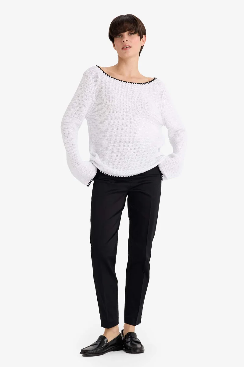 ديفاكتو Regular Fit Boat Collar Knitwear Pullover