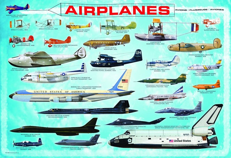 eurographics طائرة 100 قطعة لغز الصور المقطوعة - Image 1