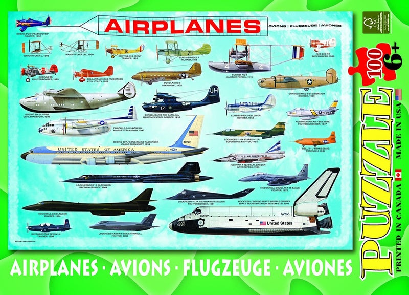 eurographics طائرة 100 قطعة لغز الصور المقطوعة - Image 3