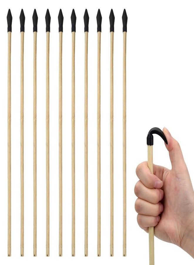 Basbon 10 Pcs Wooden Arrows Soft Rubber Tips, 17 Inch Handmade Wooden Toy Arrow for Kids and Beginners, Archery Bows Outdoor Play Cosplay Costume Decoration - Image 1