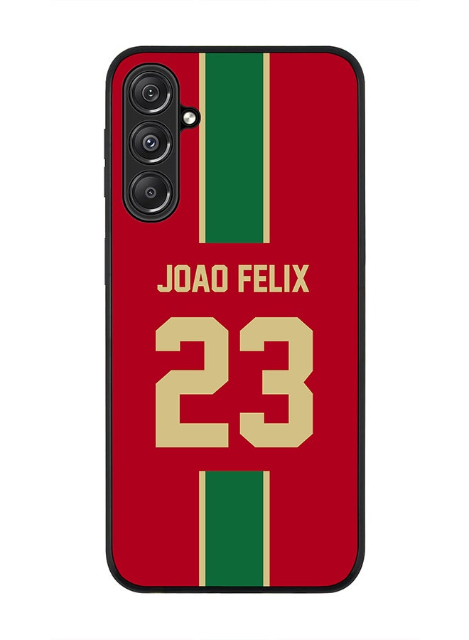 Stylizedd Rugged Black Edge case for Samsung Galaxy M34 5G, Custom Slim fit Thin Phone Case Cover - Football Team - Portugal, Player Name - Joao Felix - Image 1
