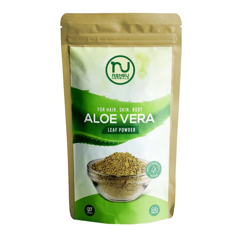 RENEU HERBALS Reneu Herbals Natural Aloe Vera Powder For Hair Care and Skin Care  Pack Of 1 100 GM  - Image 1