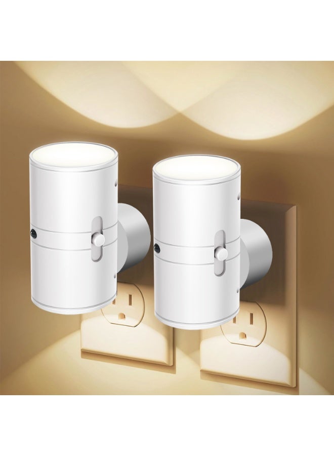 عبوة من قطعتين مصباح ليلي LED بمستشعر ذكي وتحكم عن بعد، إضاءة قابلة للتعتيم 5-300LM مع 3 ألوان إضاءة 3000K/4000K/6000K لغرفة النوم والحمام والممر وغرفة الأطفال