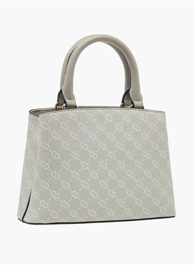 سيليست Women Monogram Print Tote Bag with Top Handle and Detachable Strap