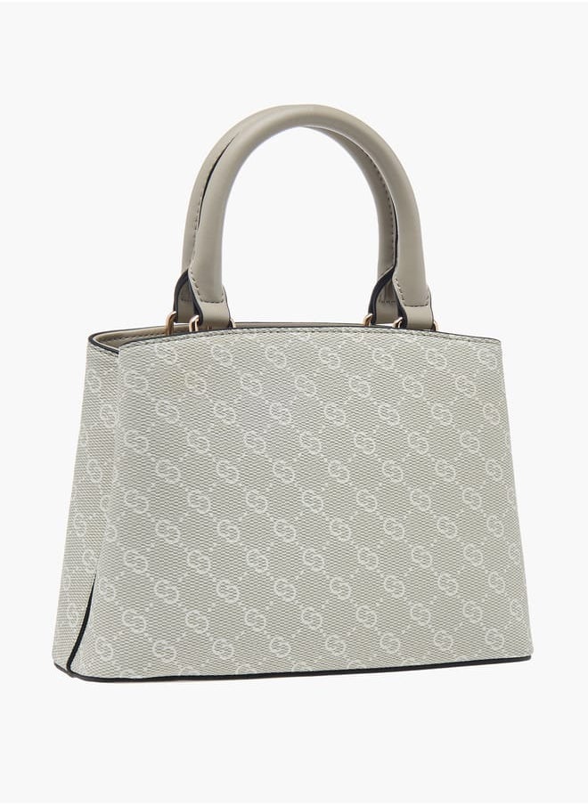 Celeste Women Monogram Print Tote Bag with Top Handle and Detachable Strap  - Image 3