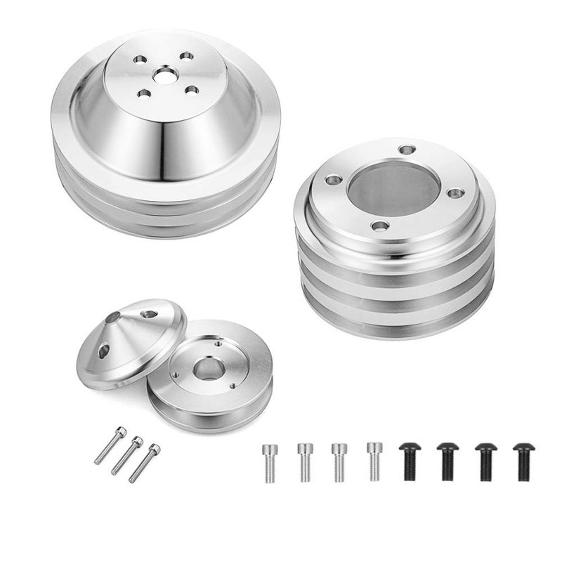 WeiSen Alternator 3V Crankshaft 2V Water Pump VBelt Pulley Kit Compatible with Ford 1969UP Small Block 302 351w 351C 351W 351M 400 V8 50L