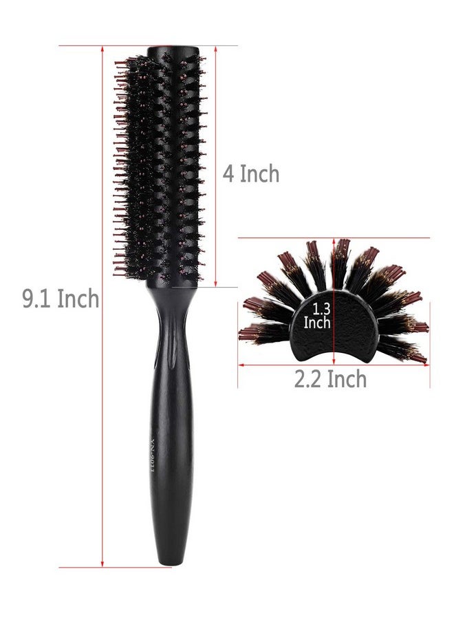 Perfehair Natural Boar & Nylon Bristle Blow Drying Hair Brush Semi Round Professional Wooden Round Blowout Hairbrush For Styling Women&Men'S Medium Wavy Curly Volume Hair  - Image 2
